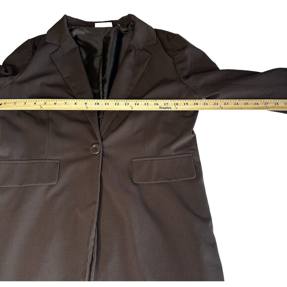 Susan Graver One Button Smart Ponte Knit Blazer Jacket Brown Work Casual Size S - Picture 6 of 9